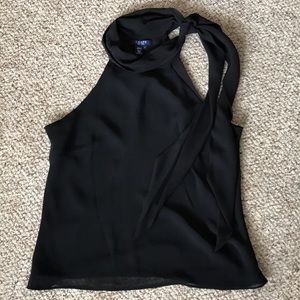 Chaps tie neck top